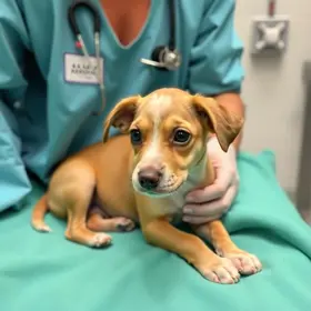Abandono em plena luz do dia: filhote é amarrado em frente a clínica veterinária em São Bernardo